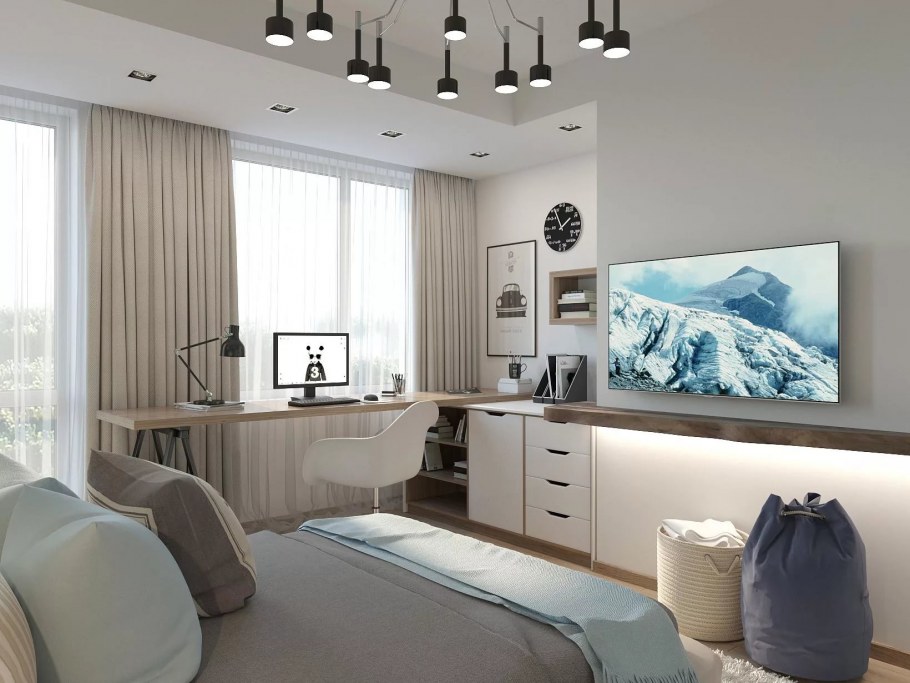 Рабочее место в спальне