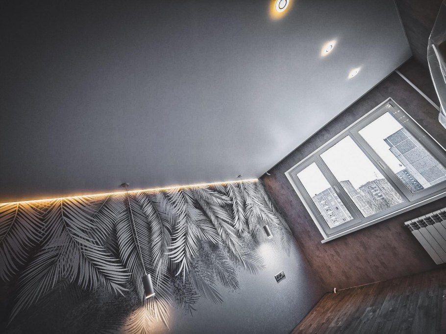 Натяжные потолки в интерьере