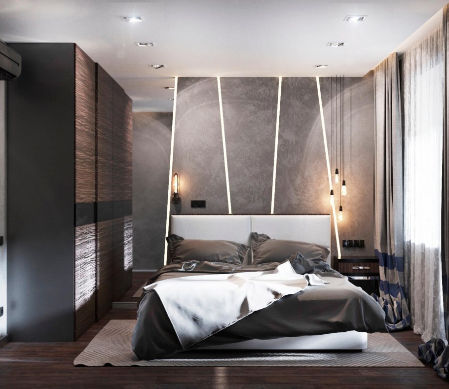 Спальня в темных тонах