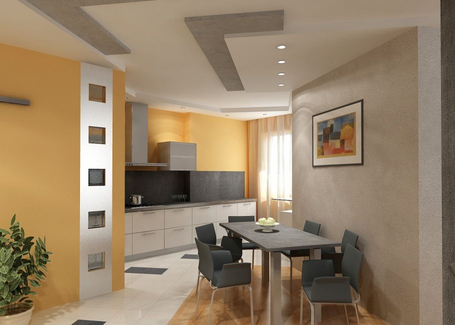 Покраска стен на кухне