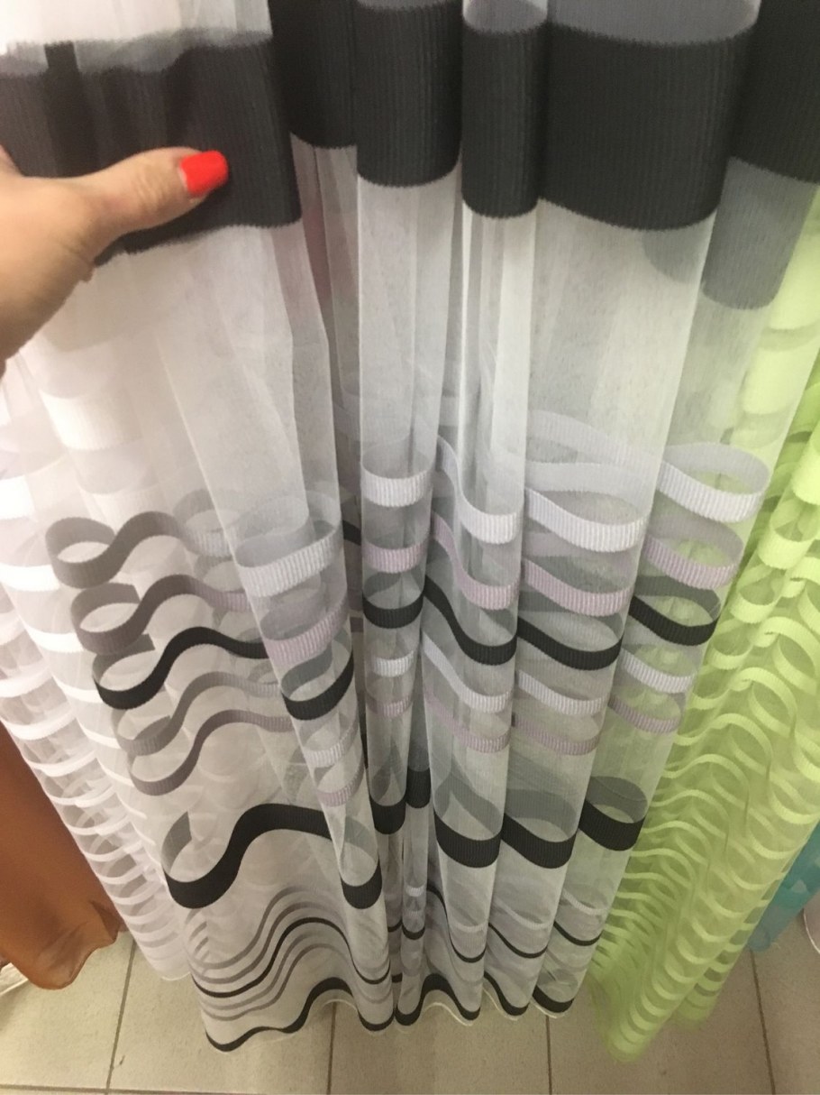 Тюль с черной полосой