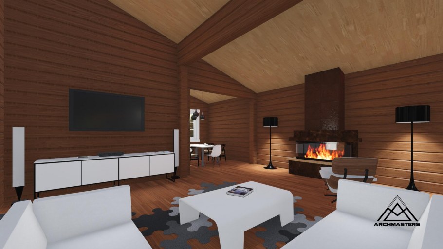 Имитация бруса в интерьере