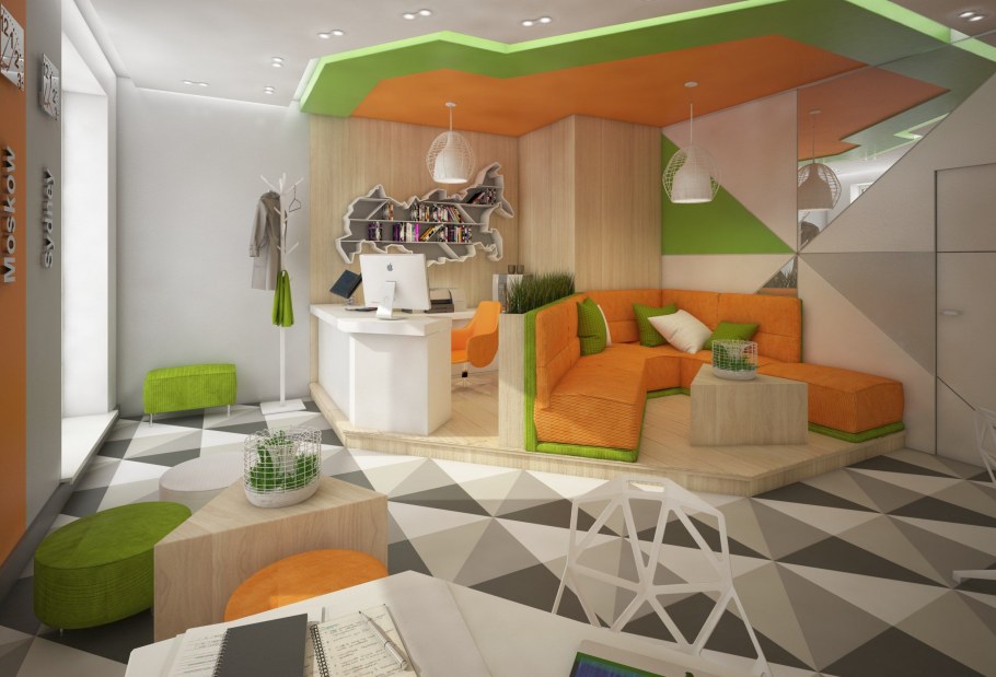 Необычный интерьер гостиной