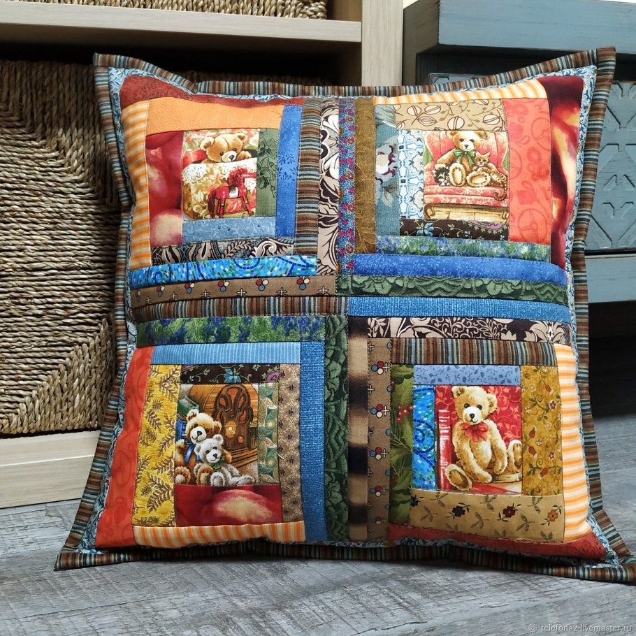 Лоскутные диванные подушки