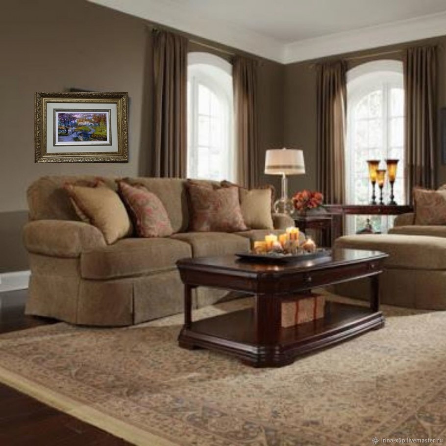Гостиная в коричневом цвете