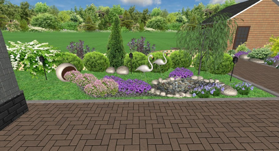 Проект цветников с дорожкой