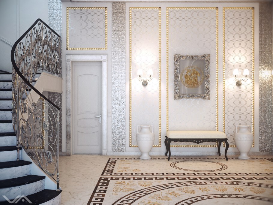 Белый классический интерьер