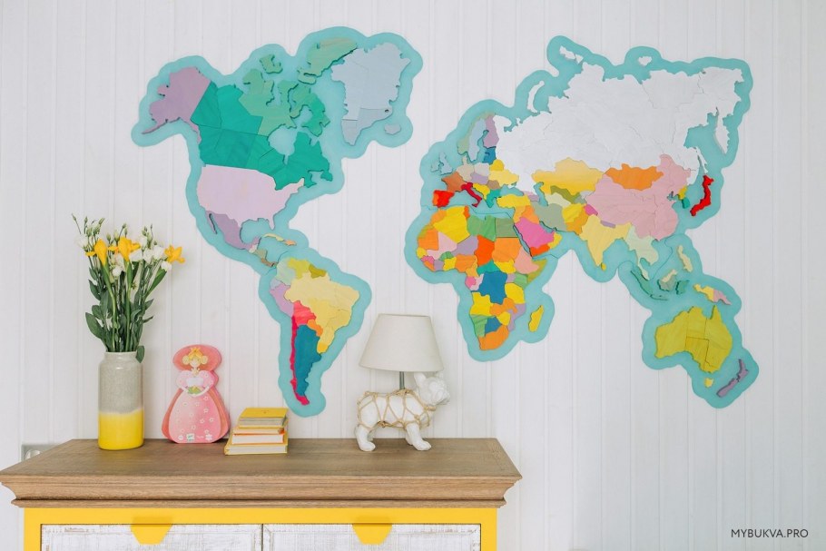 Карта мира металл