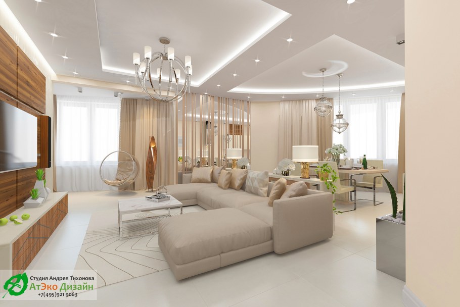 Интерьер квартиры в светлых тонах