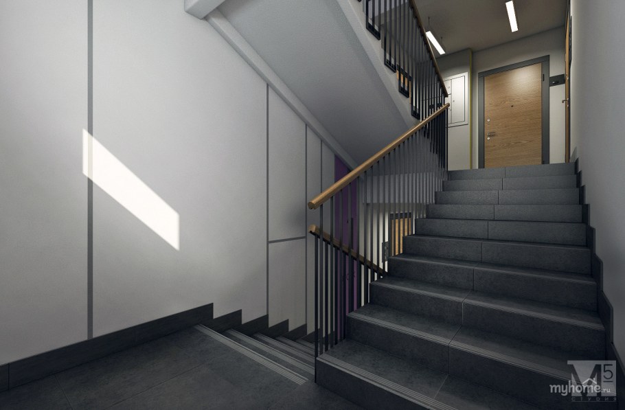 Подъезд серого цвета