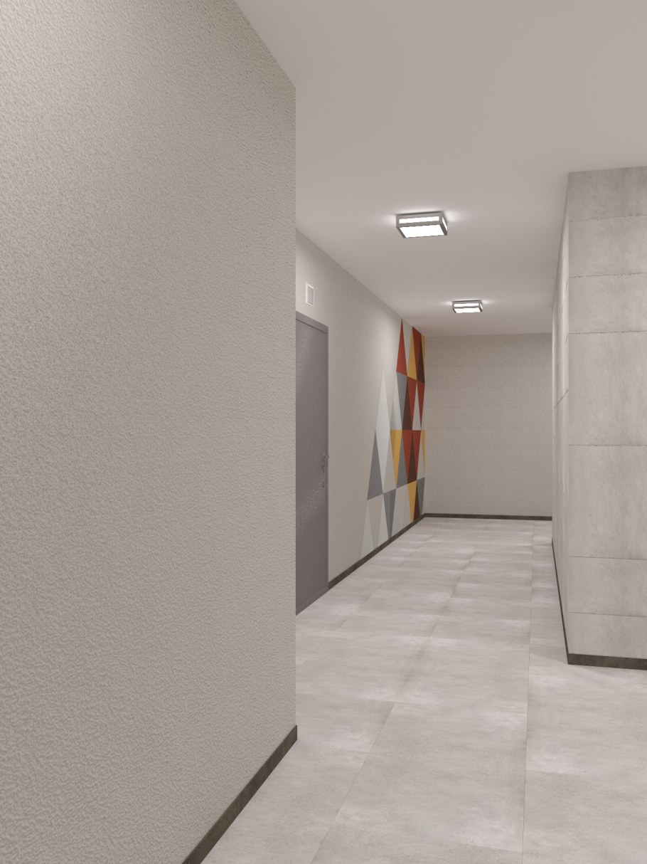 Подъезд серого цвета