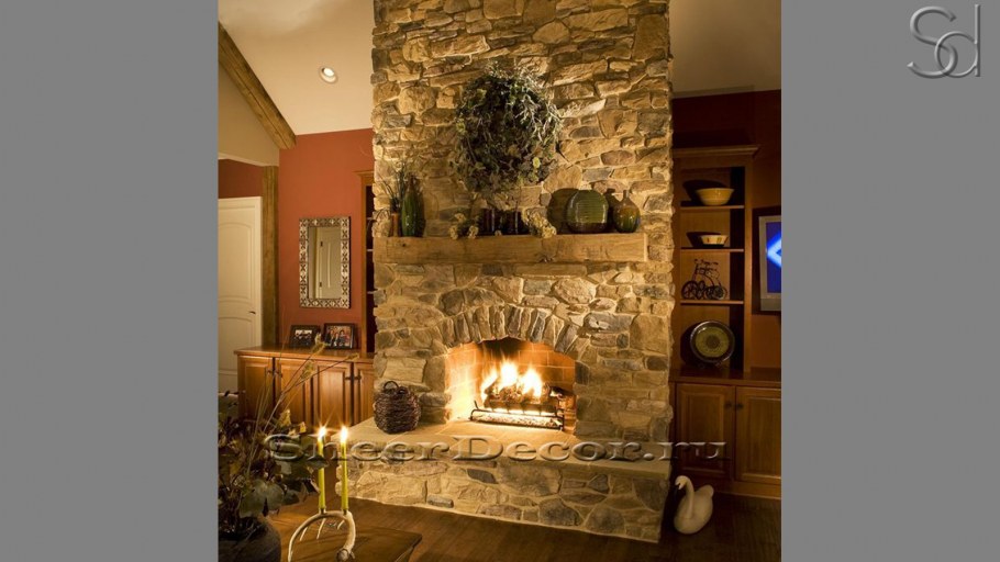 Дровяной камин Raita s из натурального камня