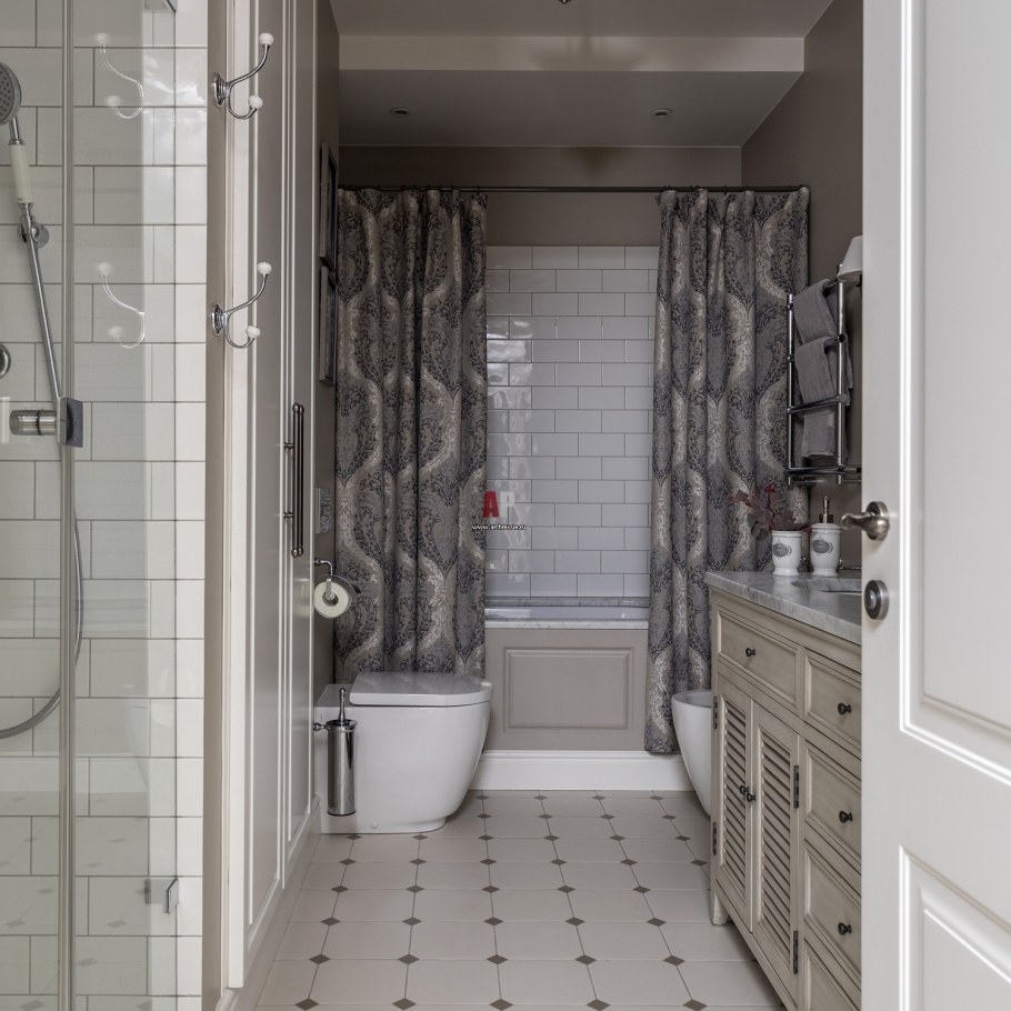 Неоклассика ванная комната 5 кв