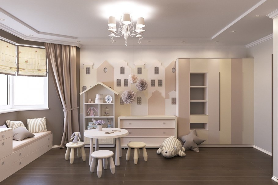 Детская комната в кофейных тонах