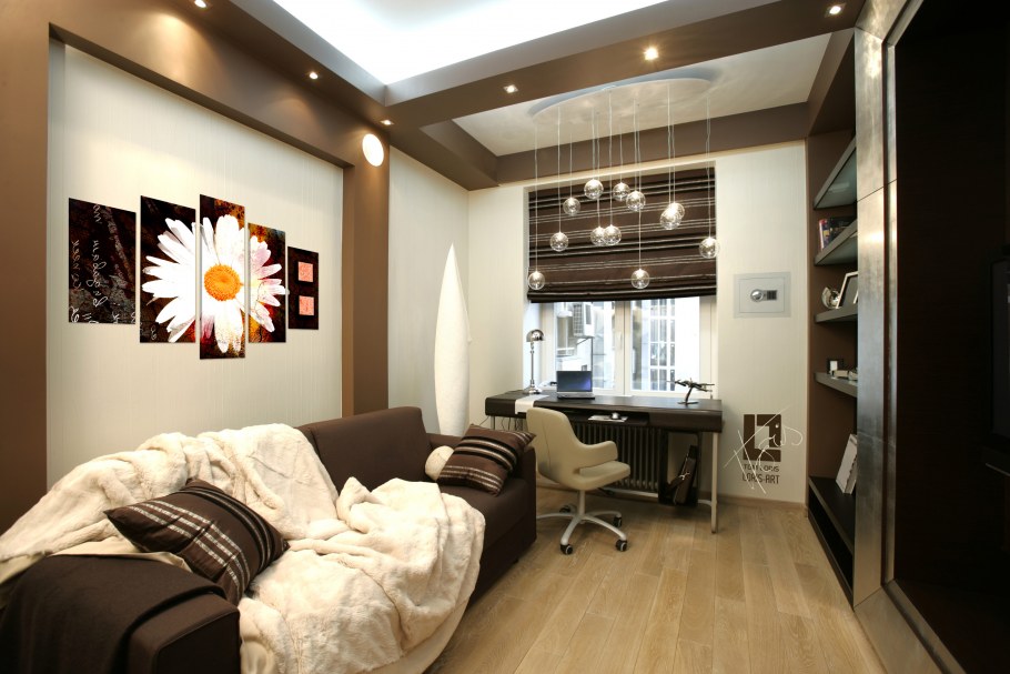 Комната подростка в коричневых тонах