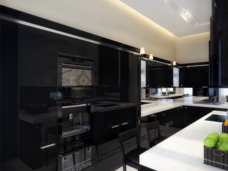 Кухня в стиле Модерн черная