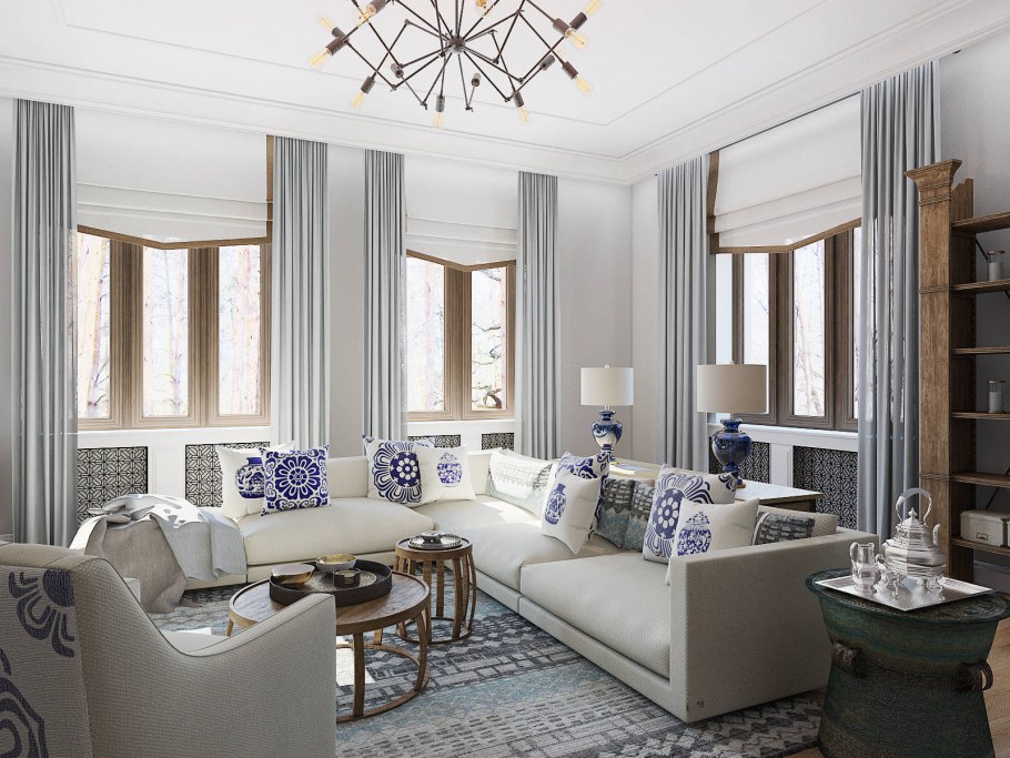 Гостиная в стиле классика и Прованс