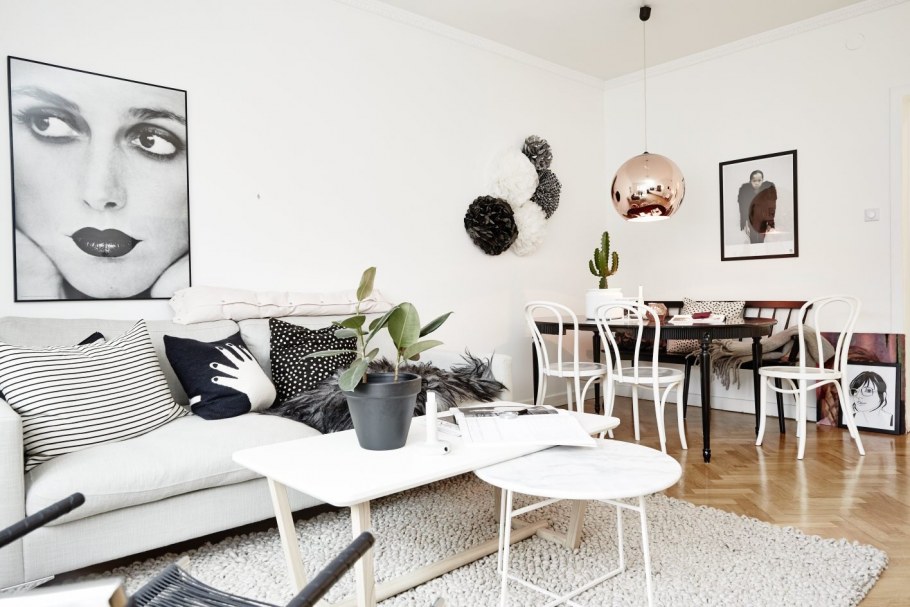 Комната в скандинавском стиле с акцентами