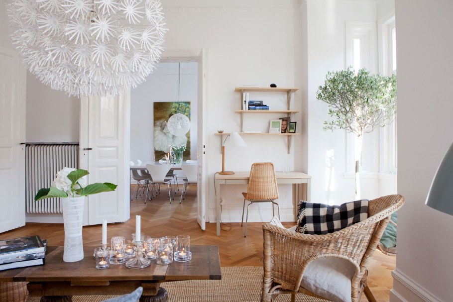 Плетеная мебель в скандинавском интерьере