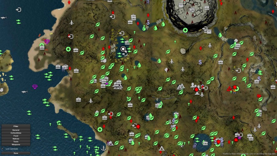 Точки разведки карты побережье