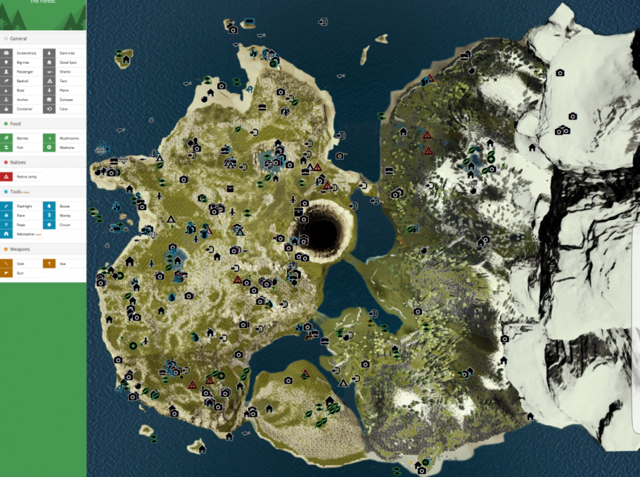 The Forest карта острова