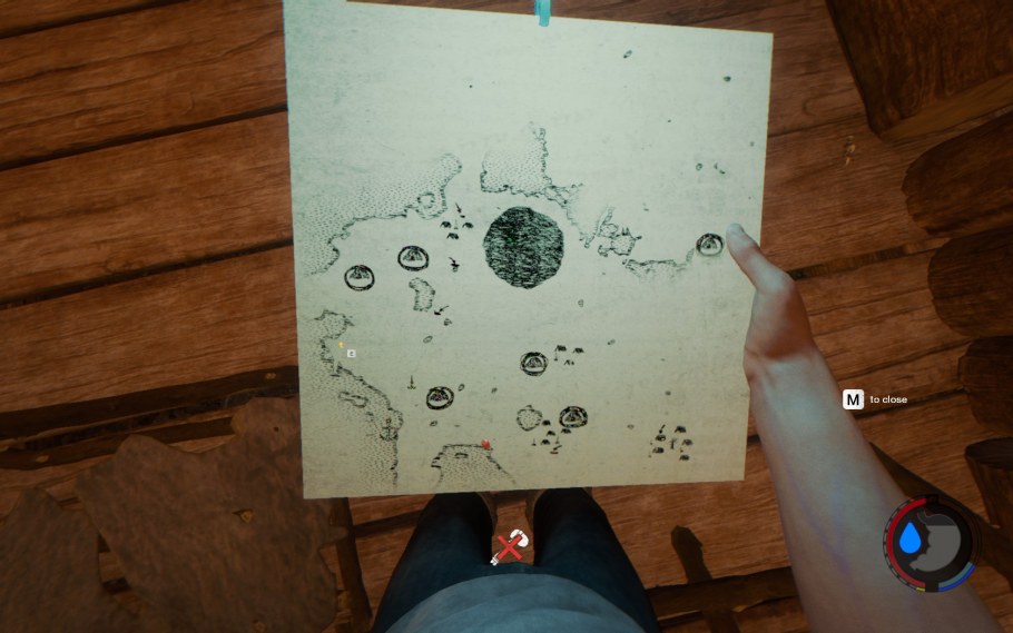 Пещера с ледорубом the Forest