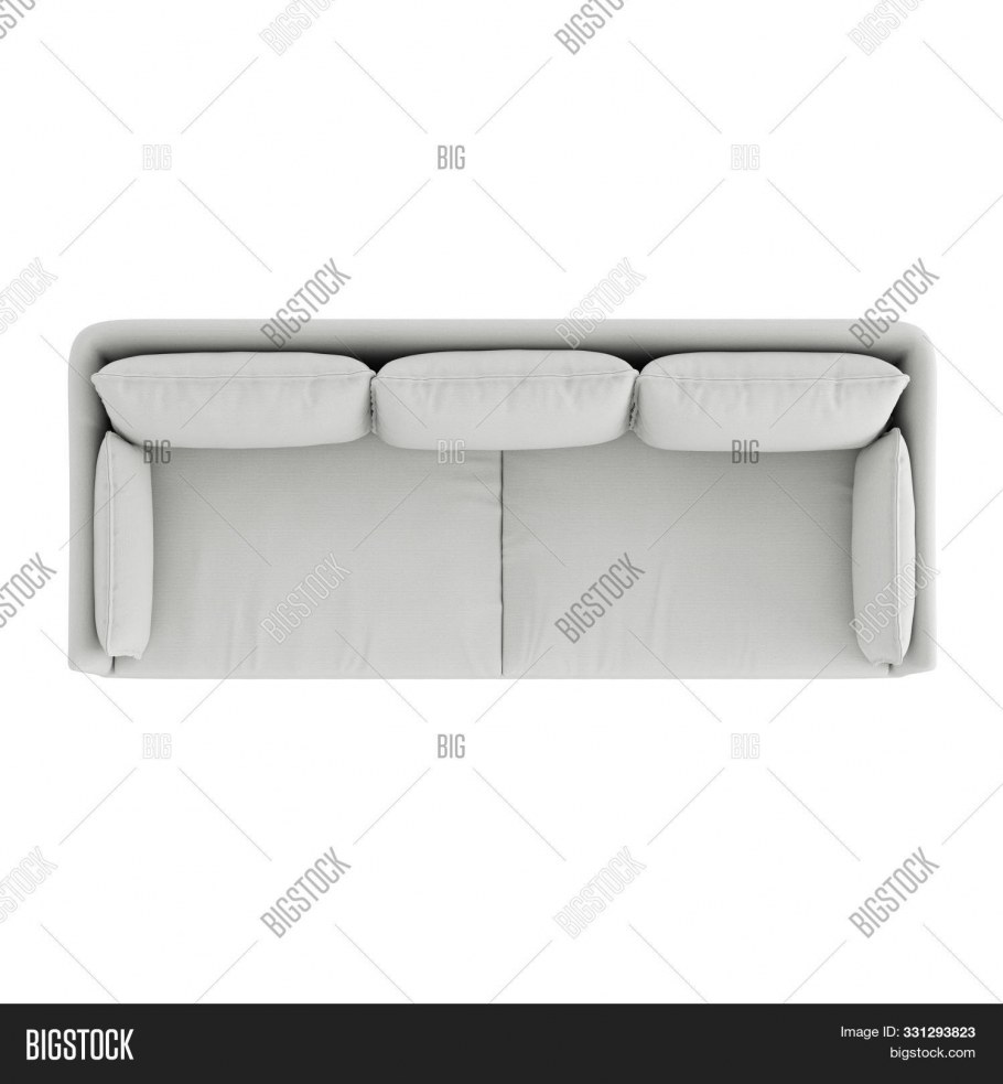 Диван на белом фоне вид сверху