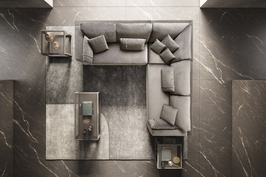 Дизайнерский диван вид сверху