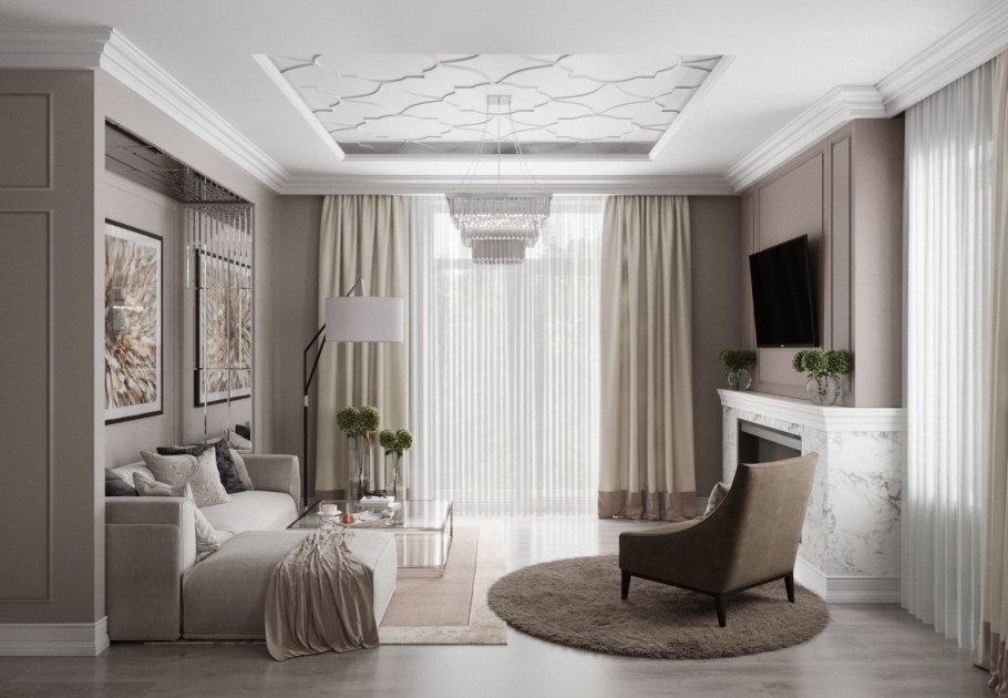 Проект гостиной в стиле Неоклассика