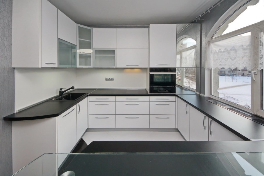 Кухня белая рендер