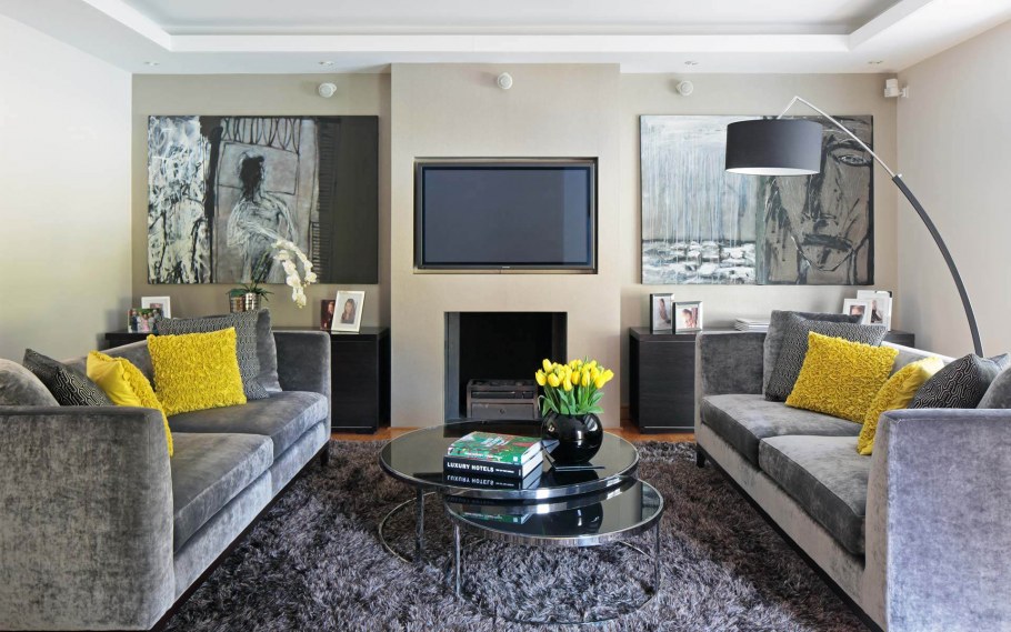 Гостиная в сером цвете