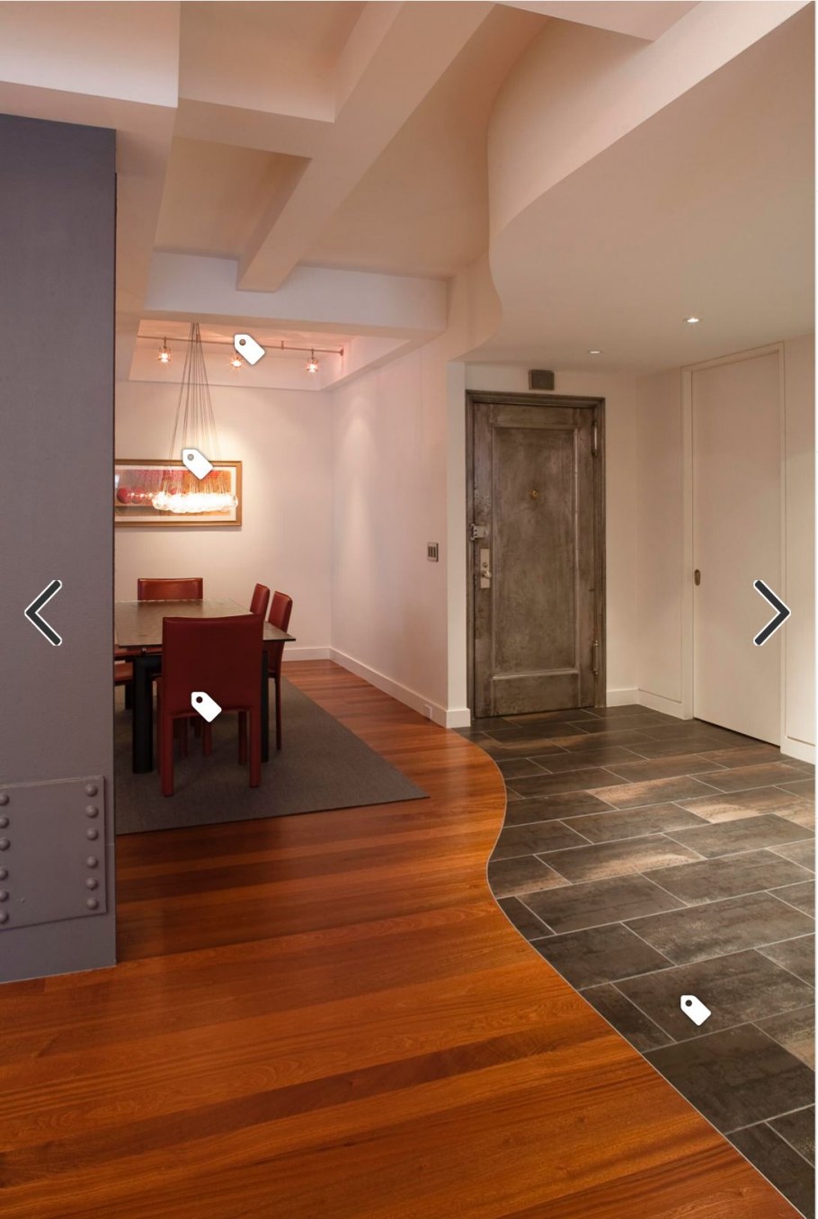 Плитка и ламинат в прихожей комбинирование