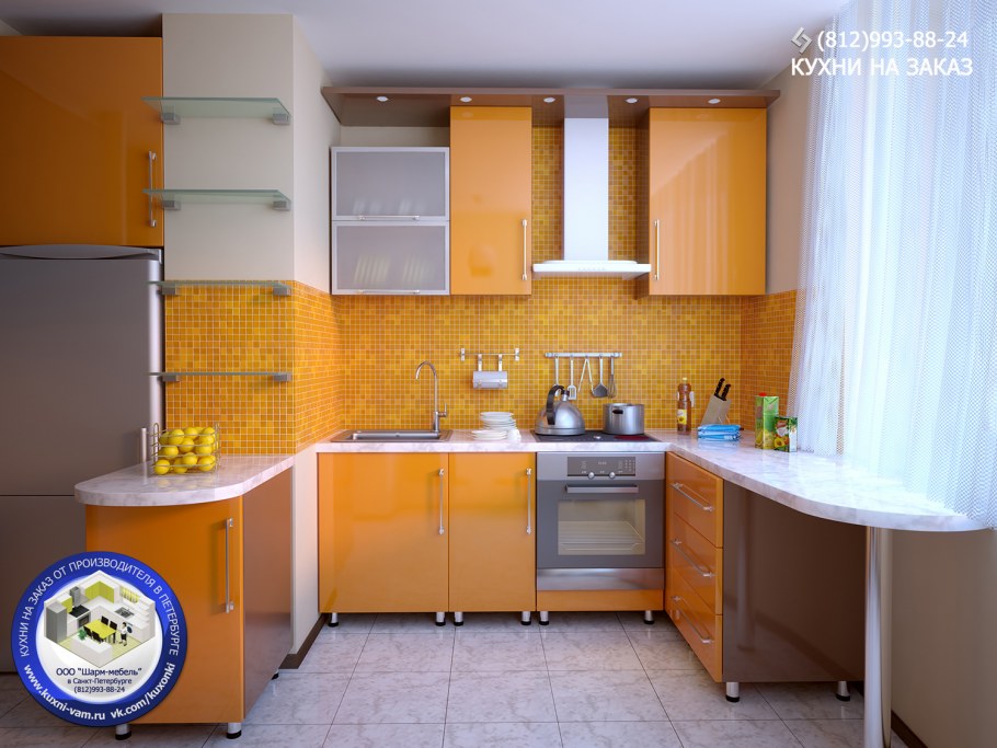 Встроенная кухня для маленькой кухни