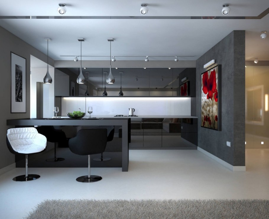 Необычная кухня гостиная