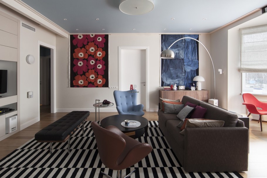 Динамичный интерьер комнаты