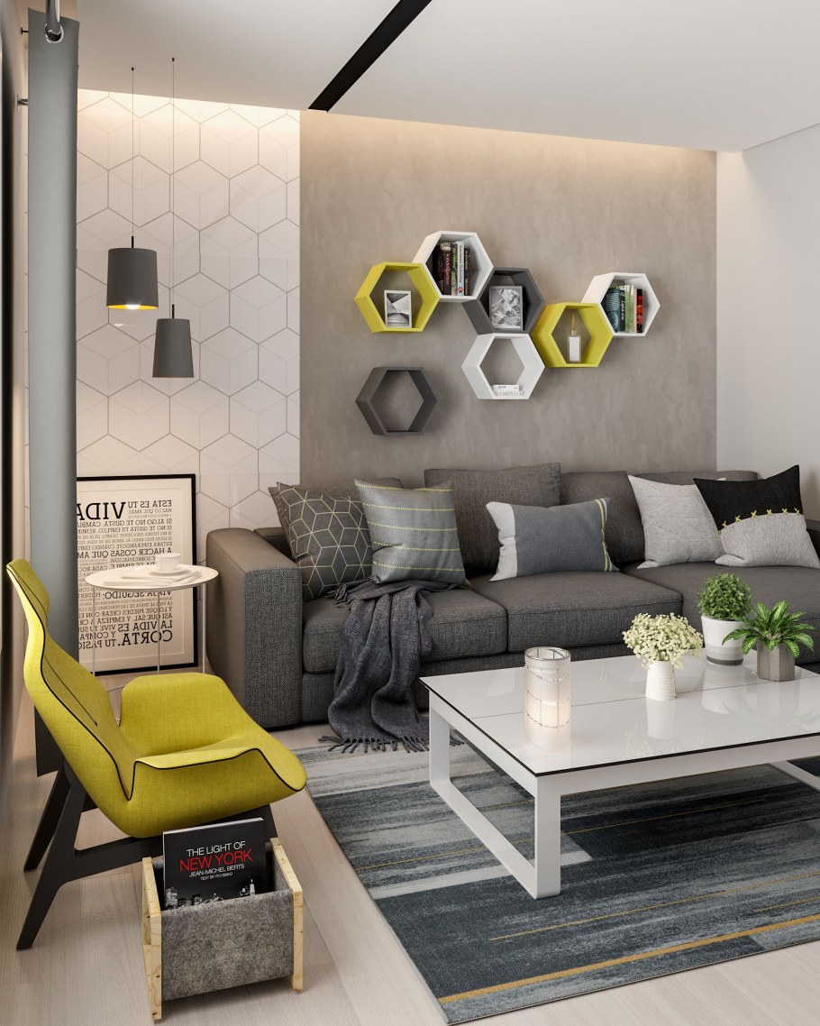 Декор серой гостиной