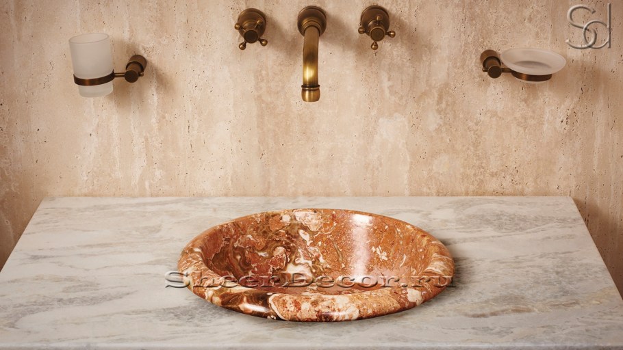 Раковина из литьевого мрамора, левосторонняя, 1203x480x156, bb1200/480-lv-Mr-l