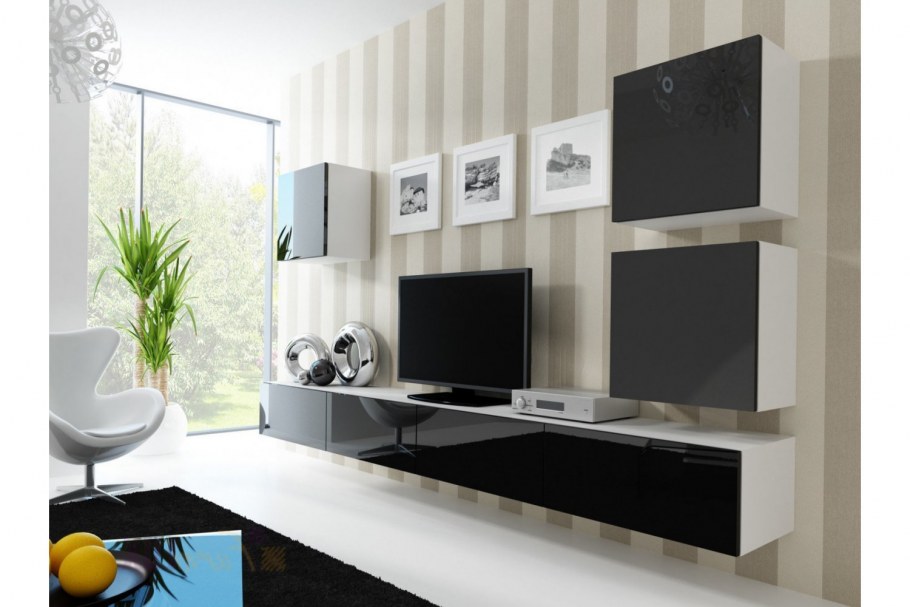 Стенка Vigo черный глянец