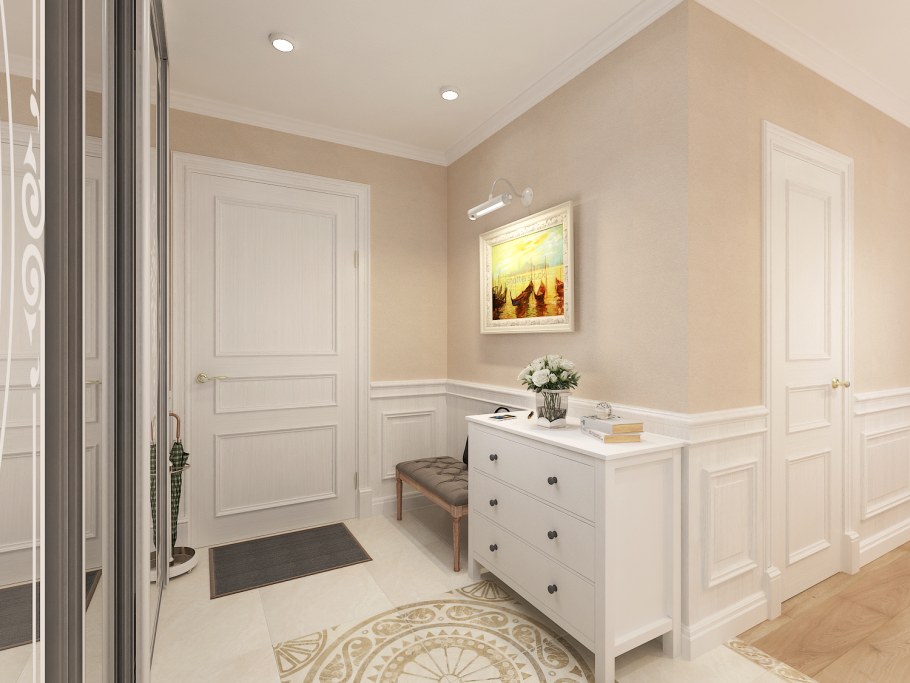 Отделка стен в светлых тонах