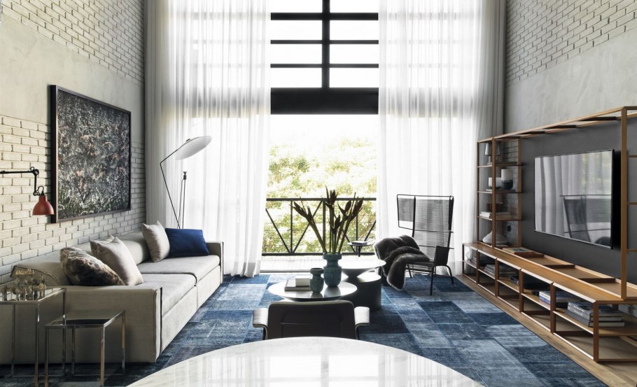 Бежевый кирпич в интерьере