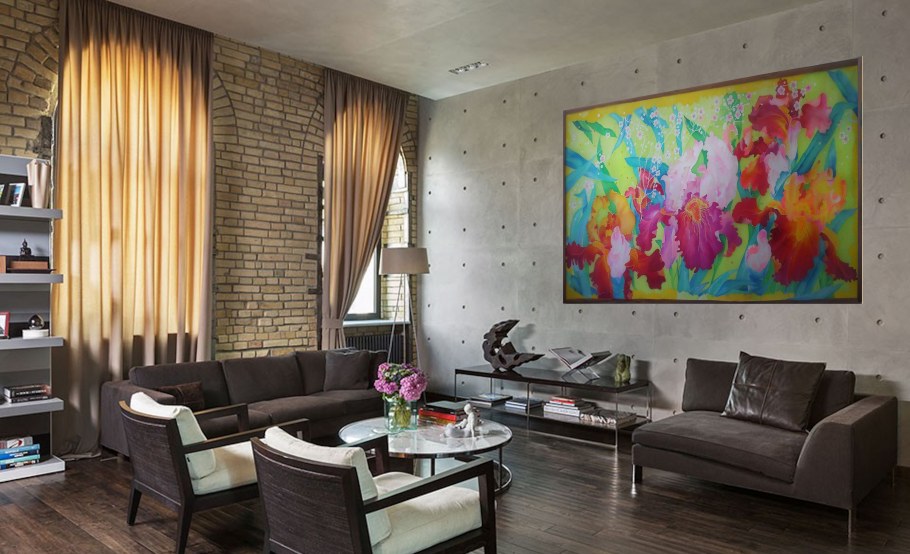 Гостиная два дивана лофт