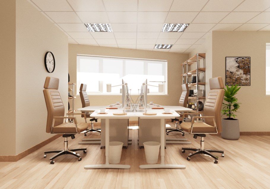 Офис светлый интерьер