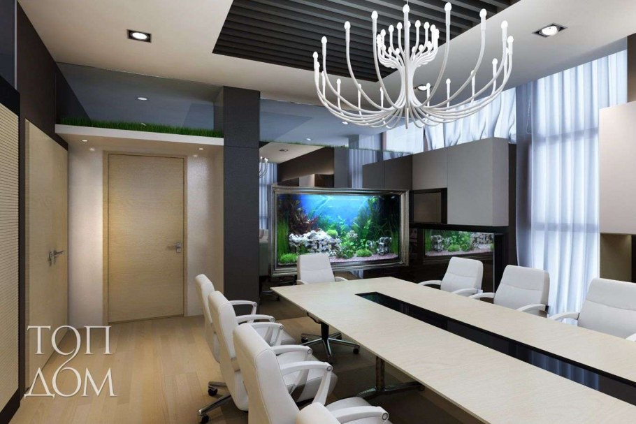 Интерьер офиса бежевый