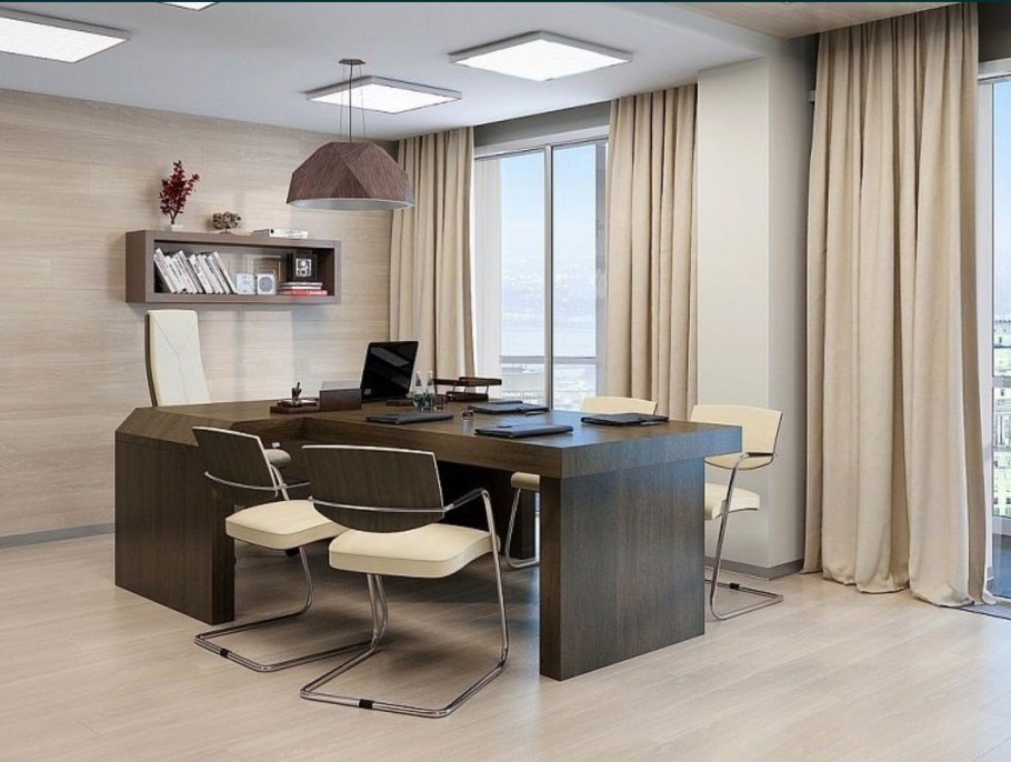 Стол офисный цвет кофе с молоком