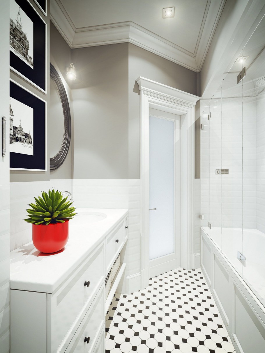 Современная белая ванная комната