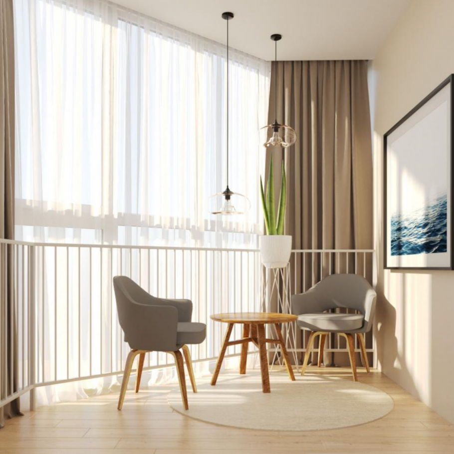 Шторы в кухню-гостиную