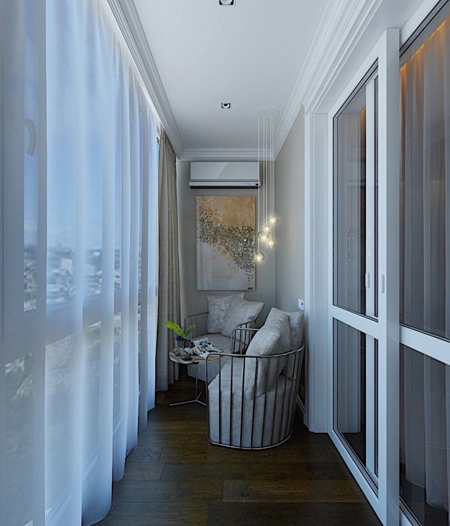 Шторы на маленьком балконе