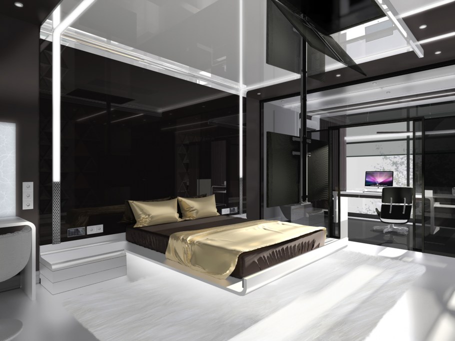 Интерьер гостиницы в стиле Хай тек