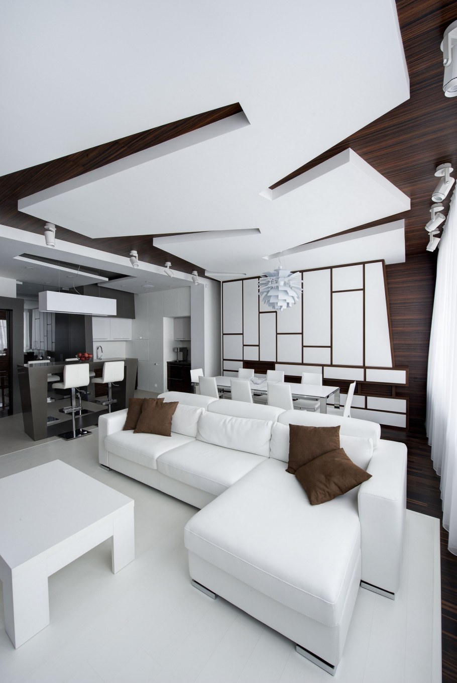 Белая гостиная в стиле Минимализм