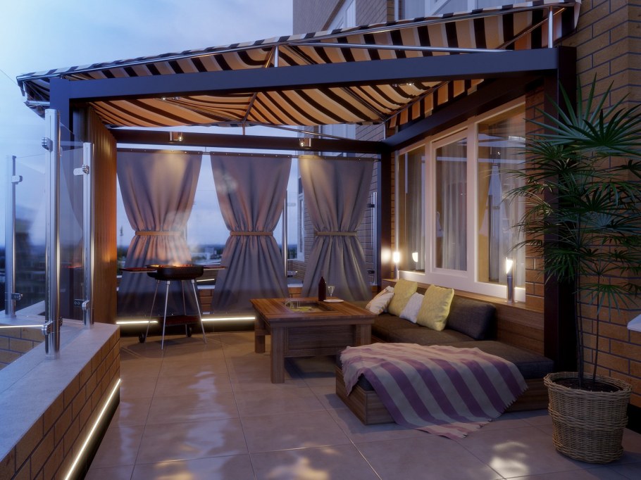 Крыша открытой веранды